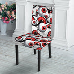 Scary Red Eyeball Pattern Print Dining Chair Slipcover