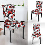 Scary Red Eyeball Pattern Print Dining Chair Slipcover
