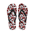 Scary Red Eyeball Pattern Print Flip Flops