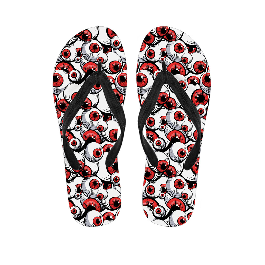 Scary Red Eyeball Pattern Print Flip Flops