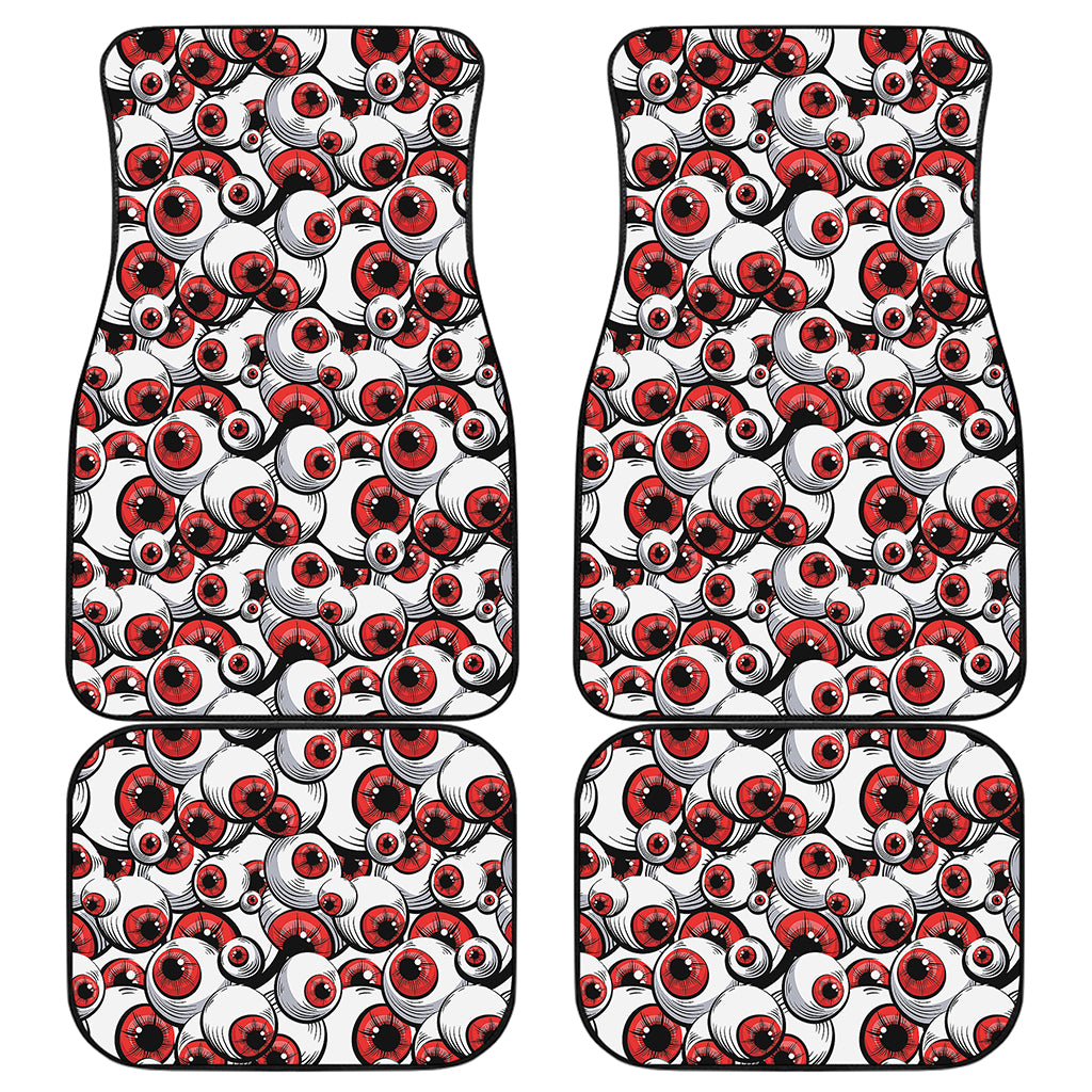 Scary Red Eyeball Pattern Print Front and Back Car Floor Mats