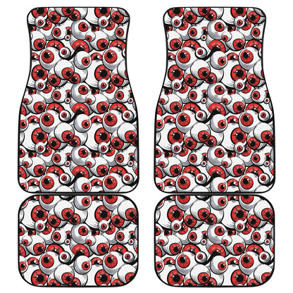 Scary Red Eyeball Pattern Print Front and Back Car Floor Mats