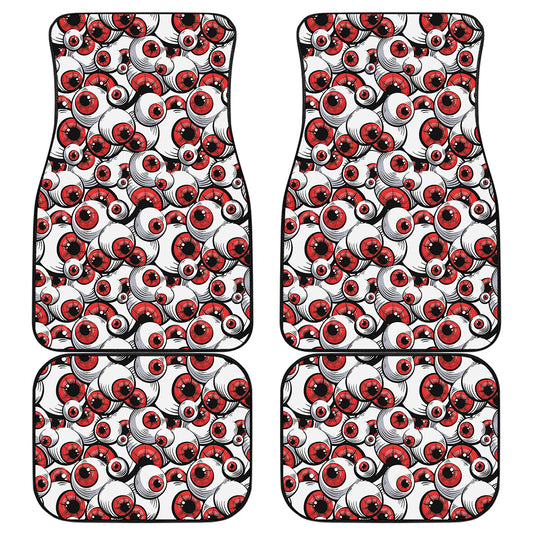 Scary Red Eyeball Pattern Print Front and Back Car Floor Mats