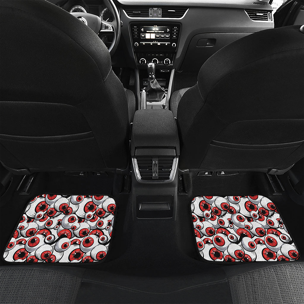Scary Red Eyeball Pattern Print Front and Back Car Floor Mats