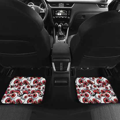 Scary Red Eyeball Pattern Print Front and Back Car Floor Mats