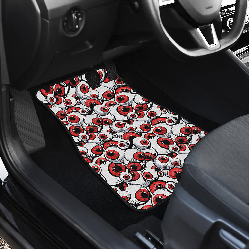Scary Red Eyeball Pattern Print Front and Back Car Floor Mats