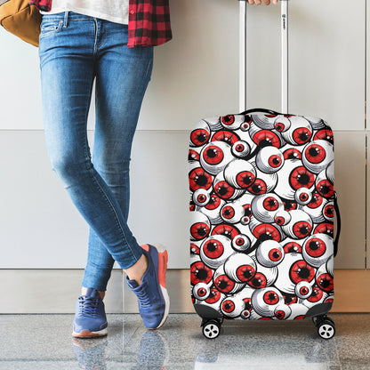 Scary Red Eyeball Pattern Print Luggage Cover