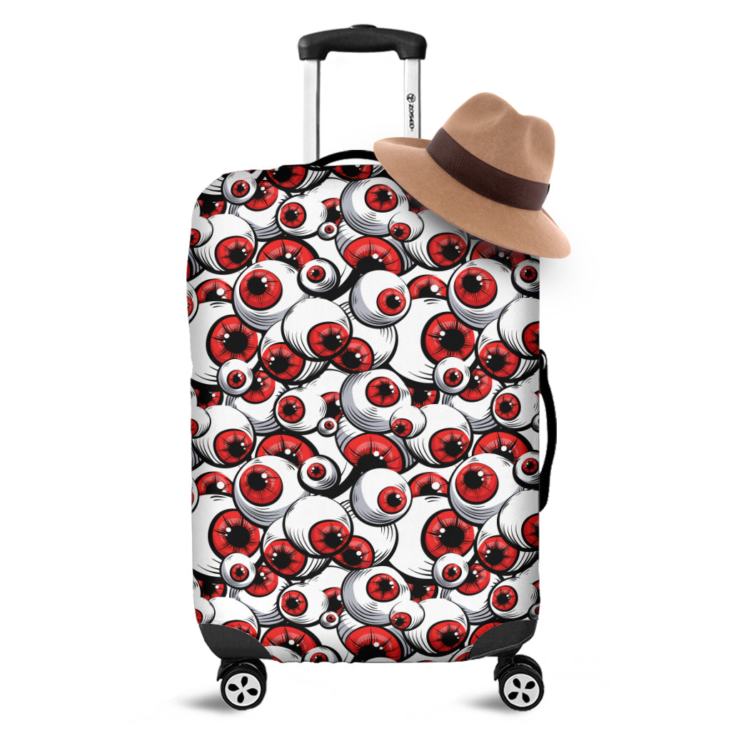 Scary Red Eyeball Pattern Print Luggage Cover