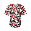 Scary Red Eyeball Pattern Print Men's Baseball Jersey