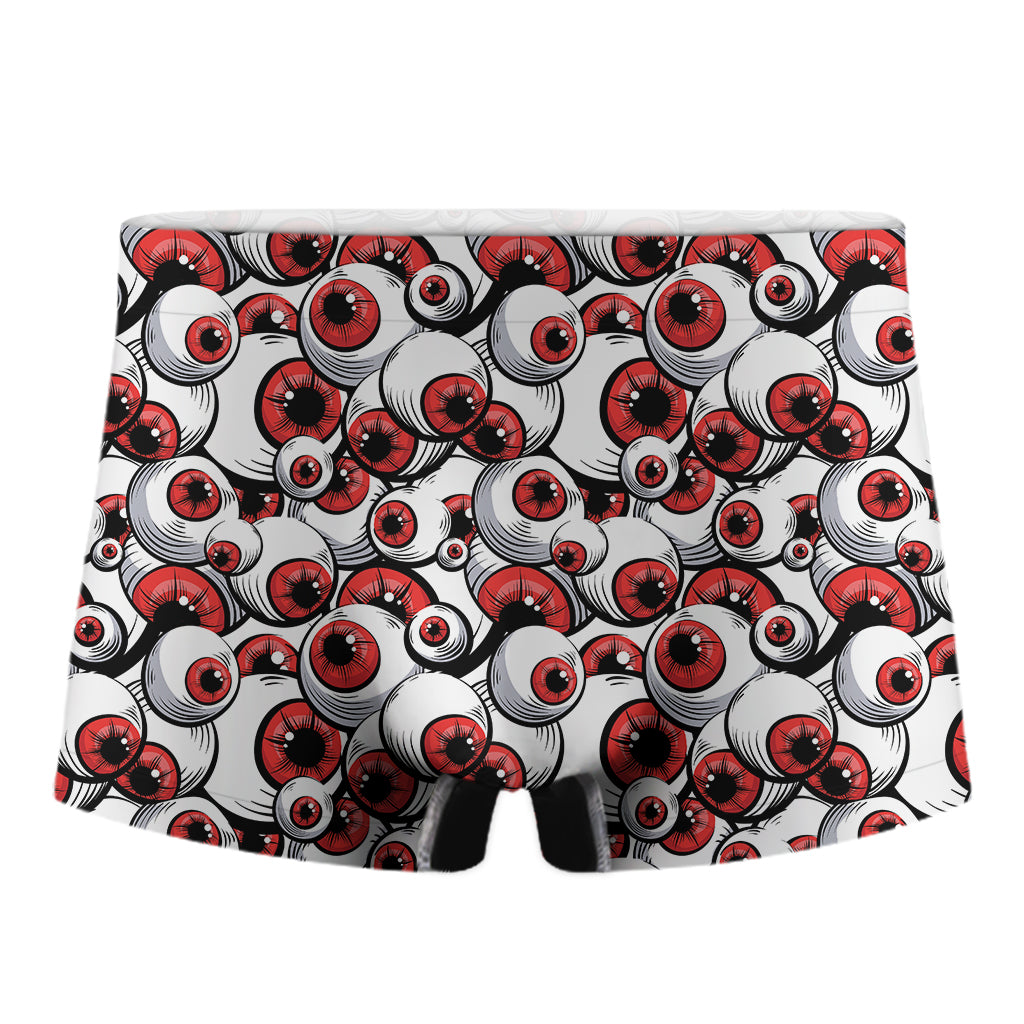 Scary Red Eyeball Pattern Print Men's Boxer Briefs