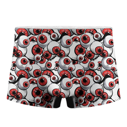 Scary Red Eyeball Pattern Print Men's Boxer Briefs