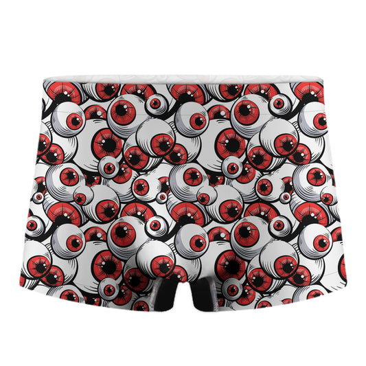 Scary Red Eyeball Pattern Print Men's Boxer Briefs