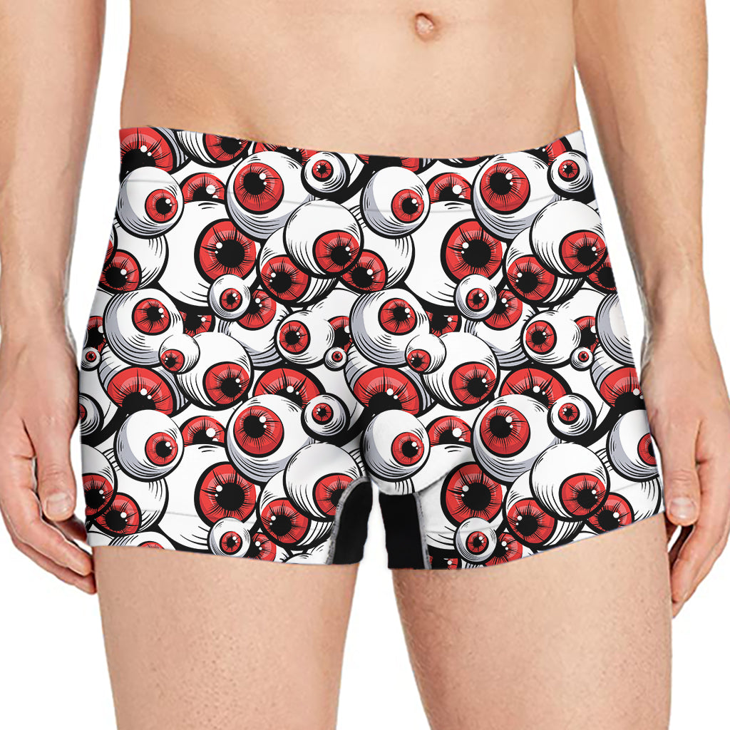 Scary Red Eyeball Pattern Print Men's Boxer Briefs