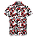Scary Red Eyeball Pattern Print Men's Short Sleeve Shirt