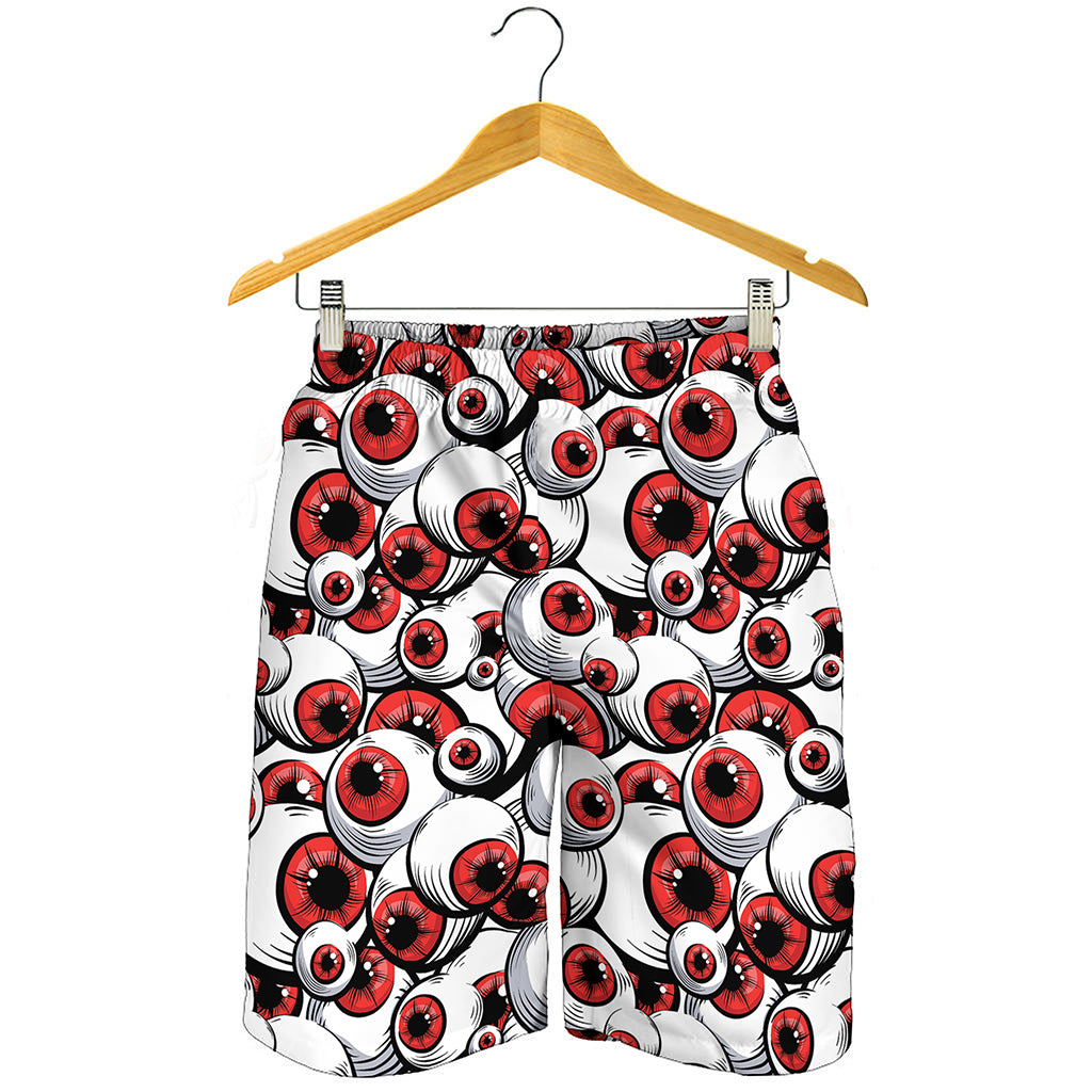 Scary Red Eyeball Pattern Print Men's Shorts