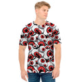 Scary Red Eyeball Pattern Print Men's T-Shirt