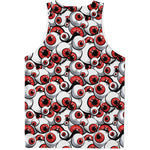 Scary Red Eyeball Pattern Print Men's Tank Top