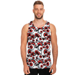 Scary Red Eyeball Pattern Print Men's Tank Top