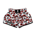 Scary Red Eyeball Pattern Print Muay Thai Boxing Shorts