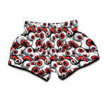 Scary Red Eyeball Pattern Print Muay Thai Boxing Shorts