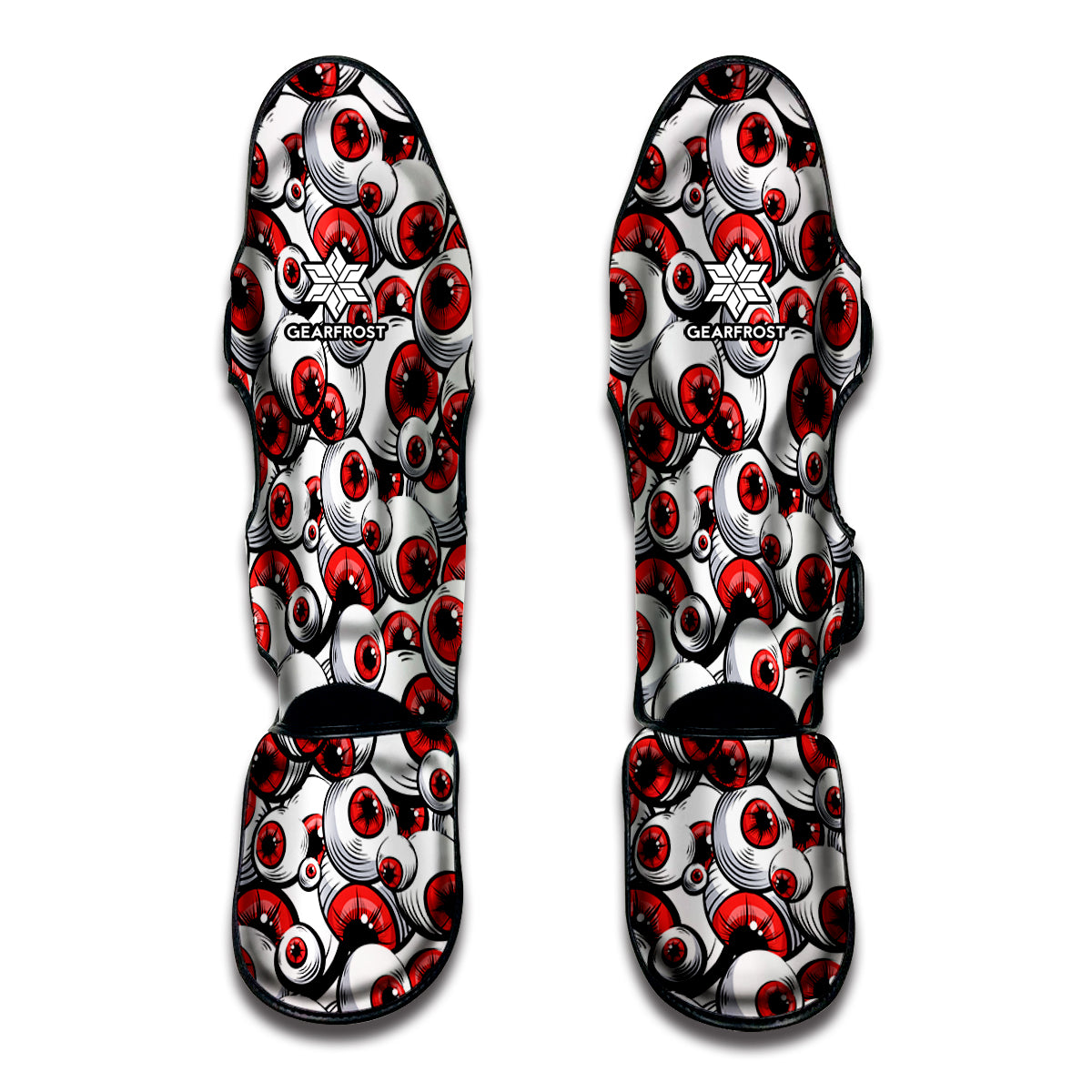 Scary Red Eyeball Pattern Print Muay Thai Shin Guard