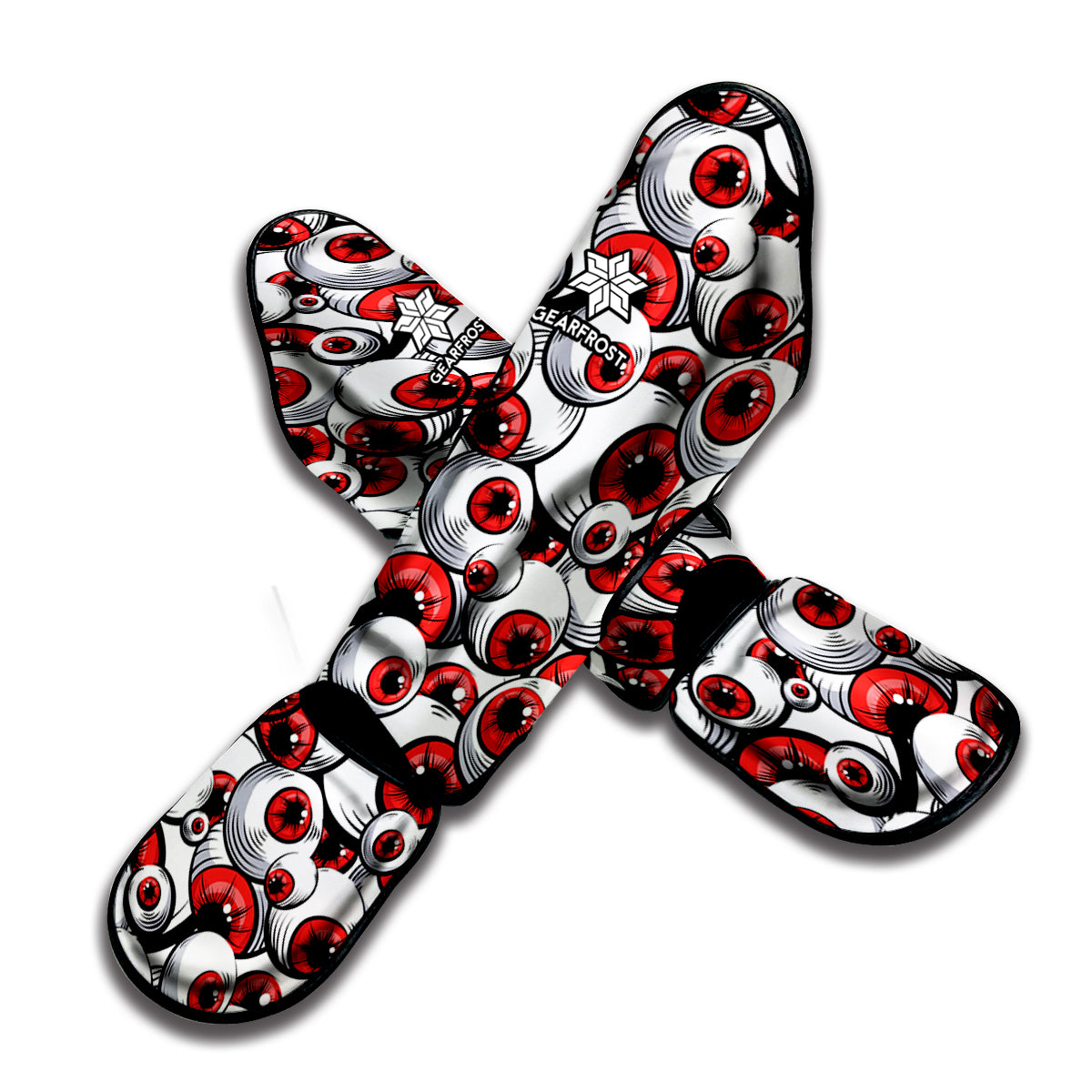 Scary Red Eyeball Pattern Print Muay Thai Shin Guard