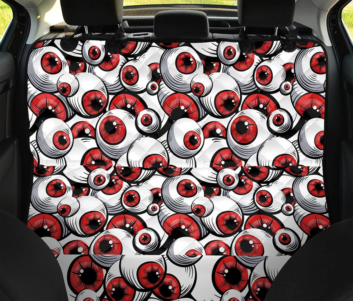 Scary Red Eyeball Pattern Print Pet Car Back Seat Cover