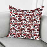 Scary Red Eyeball Pattern Print Pillow Cover