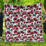 Scary Red Eyeball Pattern Print Quilt