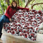 Scary Red Eyeball Pattern Print Quilt