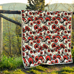 Scary Red Eyeball Pattern Print Quilt