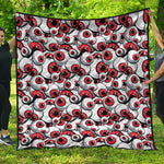 Scary Red Eyeball Pattern Print Quilt