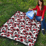 Scary Red Eyeball Pattern Print Quilt