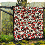 Scary Red Eyeball Pattern Print Quilt