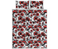 Scary Red Eyeball Pattern Print Quilt Bed Set
