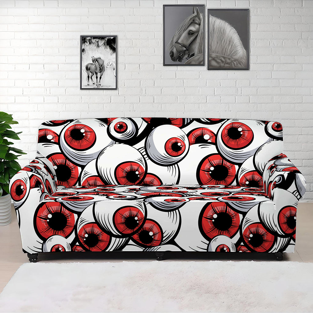 Scary Red Eyeball Pattern Print Sofa Cover
