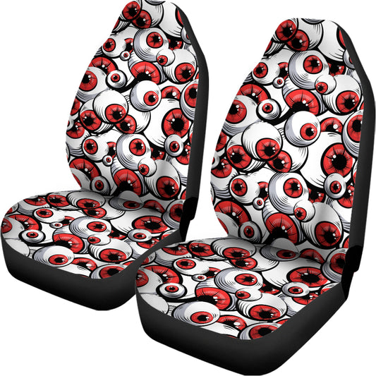 Scary Red Eyeball Pattern Print Universal Fit Car Seat Covers