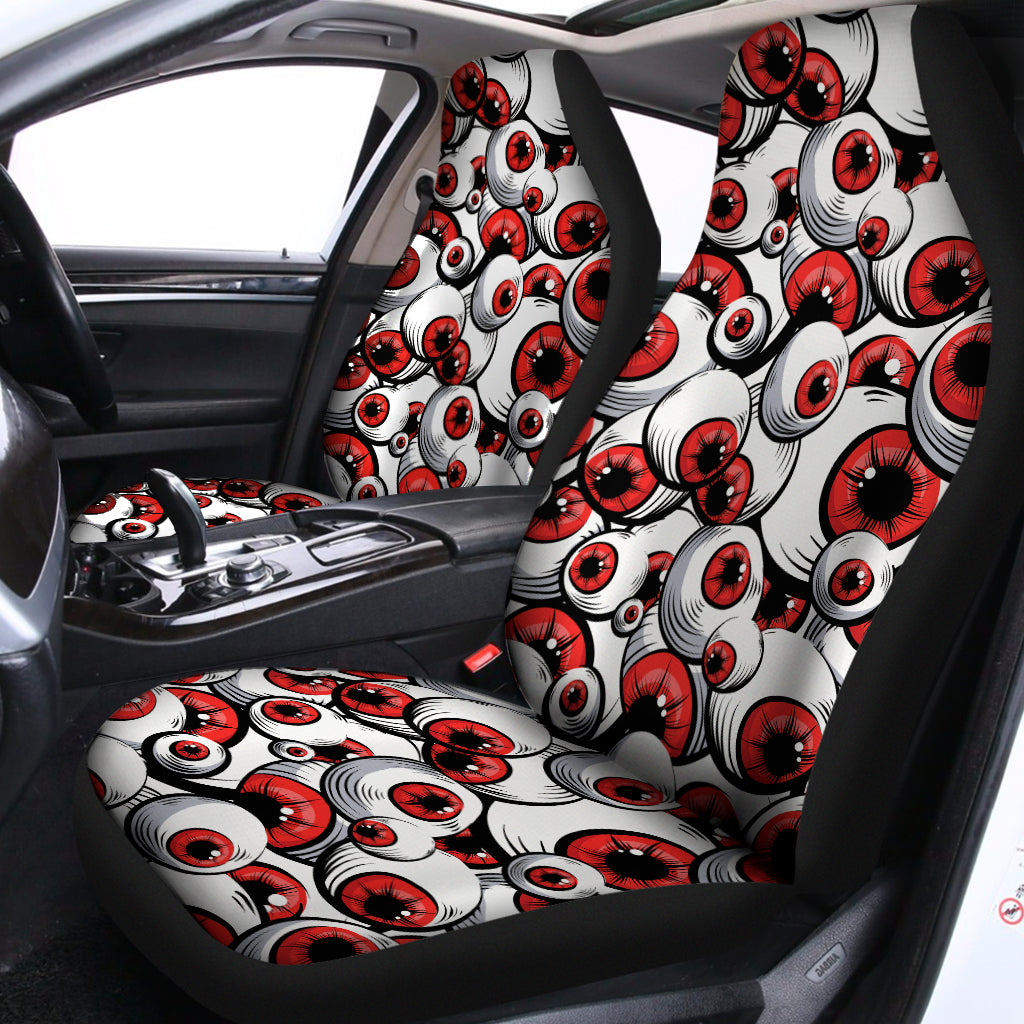 Scary Red Eyeball Pattern Print Universal Fit Car Seat Covers