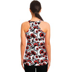 Scary Red Eyeball Pattern Print Women's Racerback Tank Top