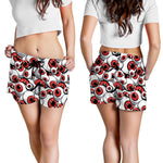 Scary Red Eyeball Pattern Print Women's Shorts