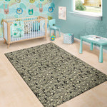 Scary Skeleton Pattern Print Area Rug