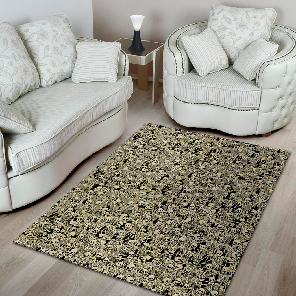 Scary Skeleton Pattern Print Area Rug