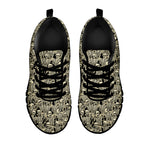 Scary Skeleton Pattern Print Black Sneakers