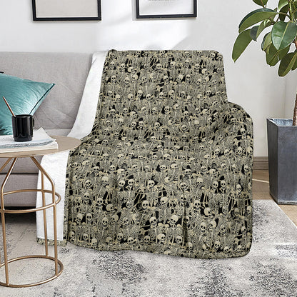 Scary Skeleton Pattern Print Blanket