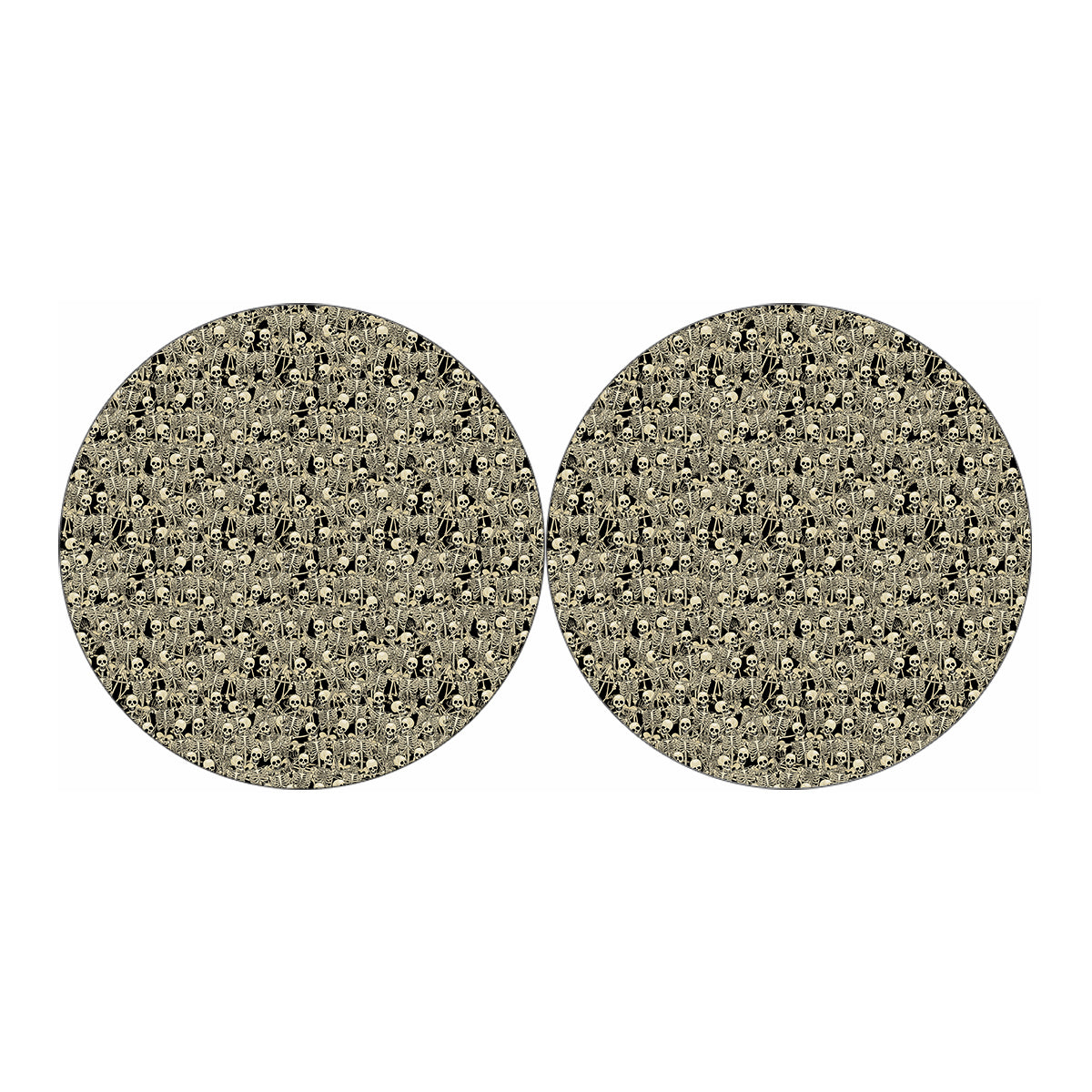 Scary Skeleton Pattern Print Car Coasters