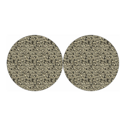 Scary Skeleton Pattern Print Car Coasters