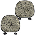 Scary Skeleton Pattern Print Car Headrest Covers