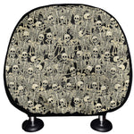 Scary Skeleton Pattern Print Car Headrest Covers