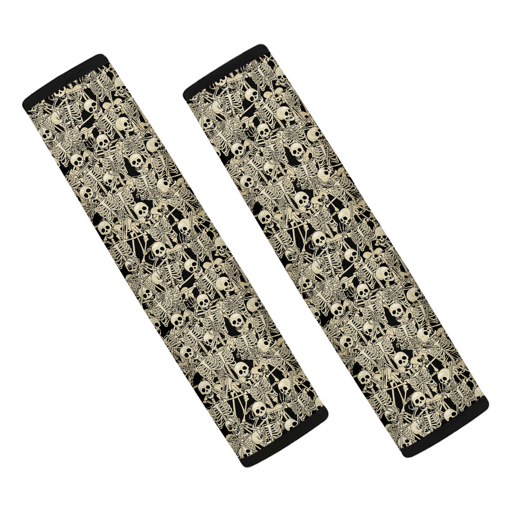 Scary Skeleton Pattern Print Car Seat Belt Covers