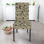 Scary Skeleton Pattern Print Dining Chair Slipcover